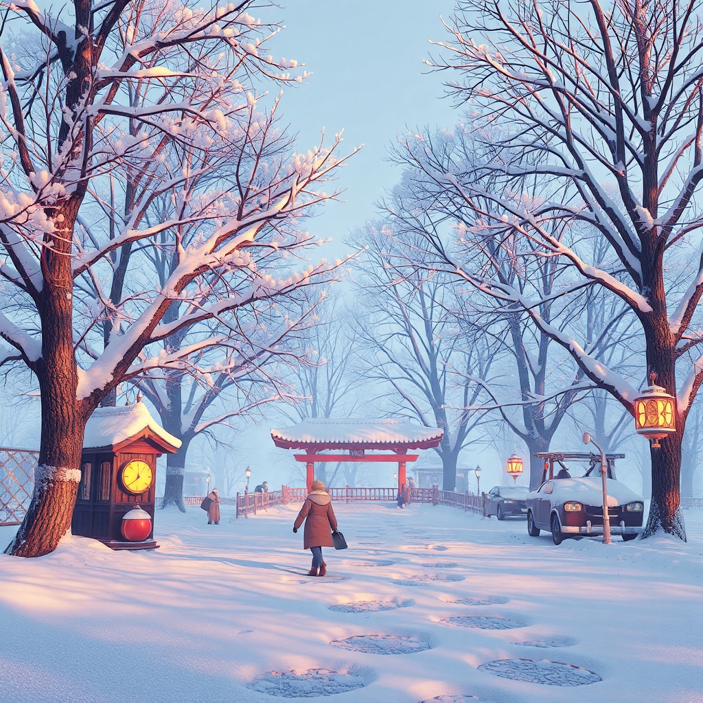 烟霏霏。雪霏霏。雪向梅花枝上堆。 Poster