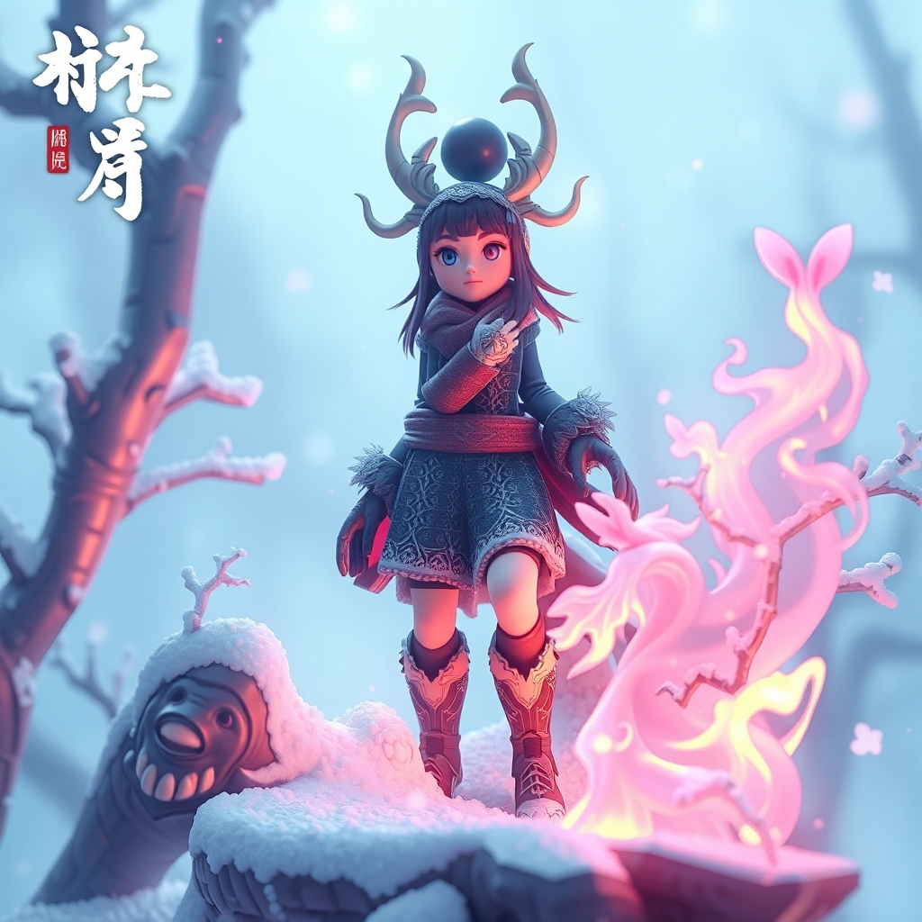 烟霏霏。雪霏霏。雪向梅花枝上堆。